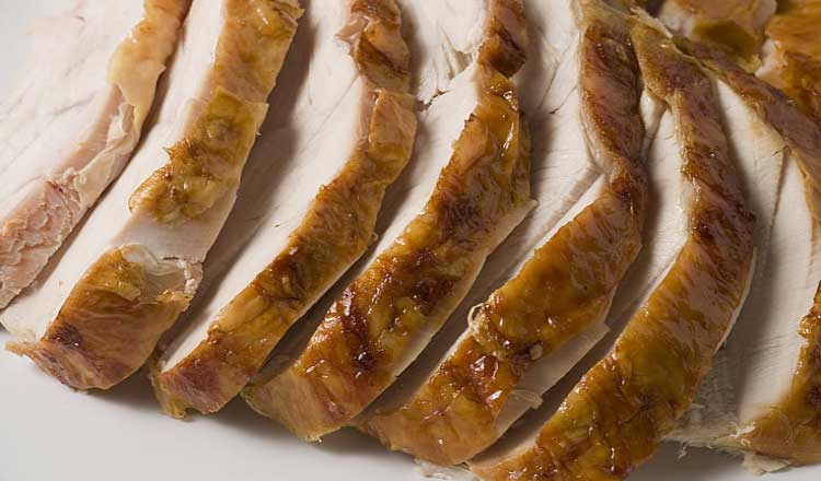 Carved Thanksgiving turkey