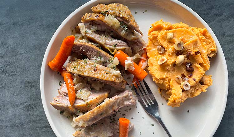 White Wine-Braised Turkey Thighs