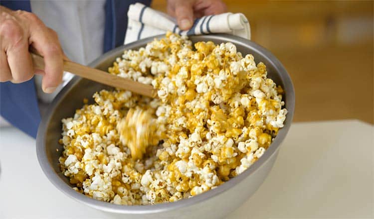 Caramel coated popcorn