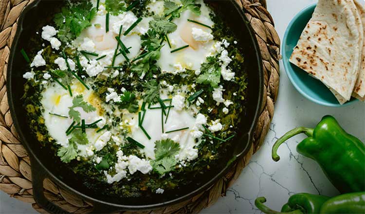 Green Shakshuka with Green Chiles