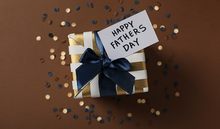 Gift labeled Happy Father's Day