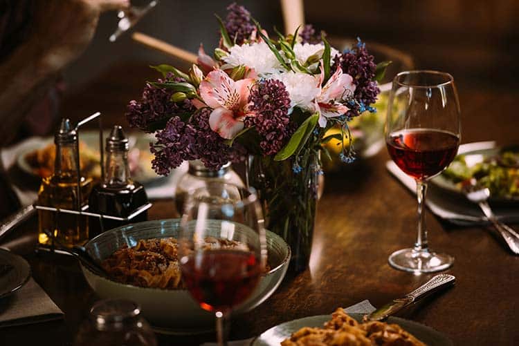Table set for dinner party