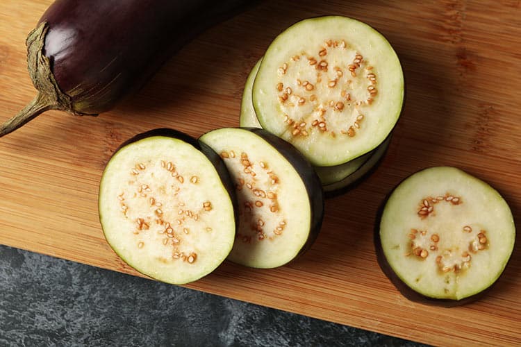 eggplant on cutting board
